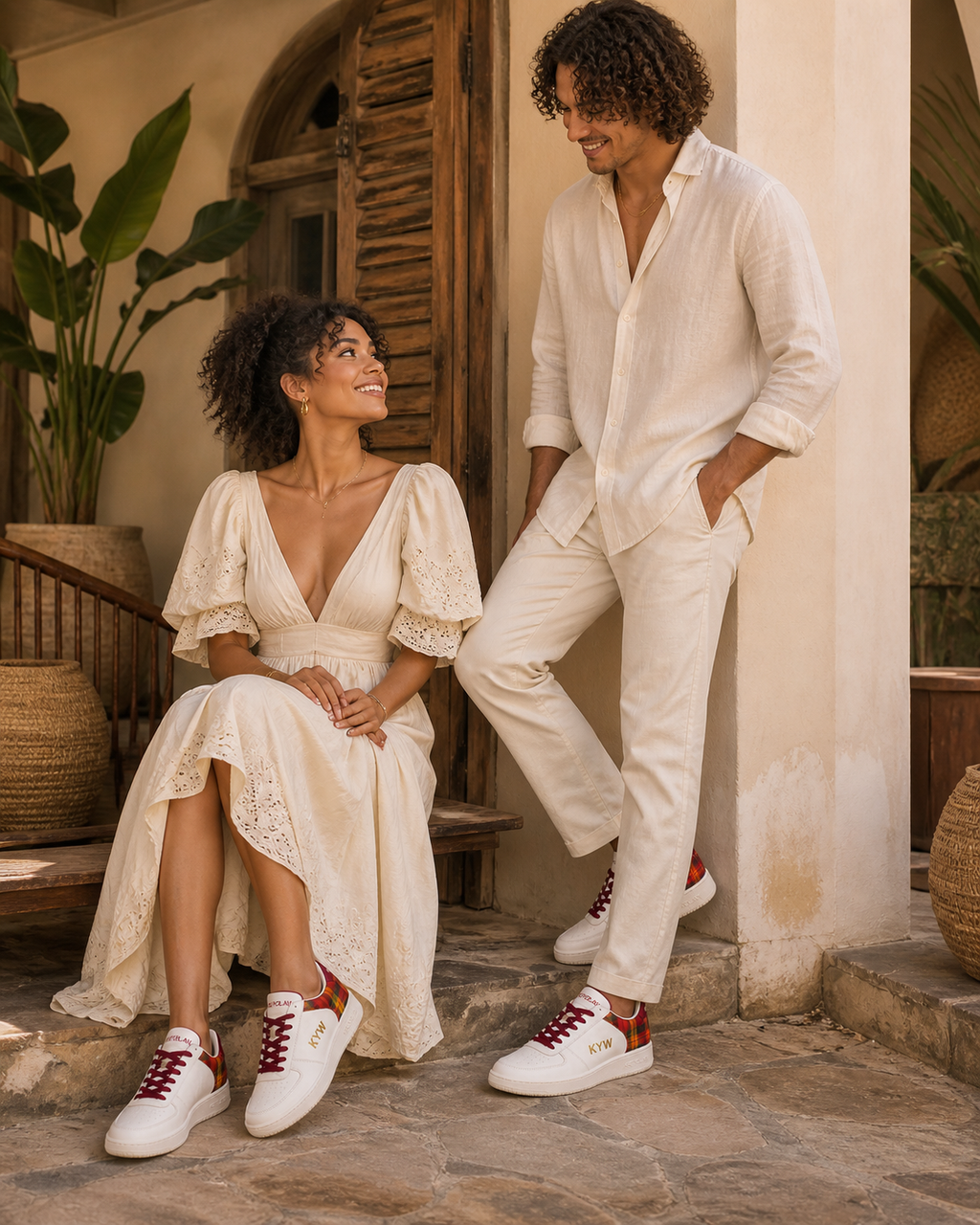 KREYOLAW LEGACY — Sneaker premium madras rouge