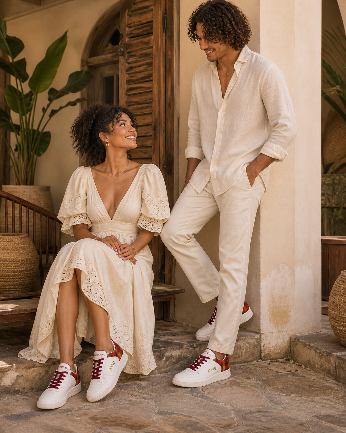 KREYOLAW LEGACY — Sneaker premium madras rouge