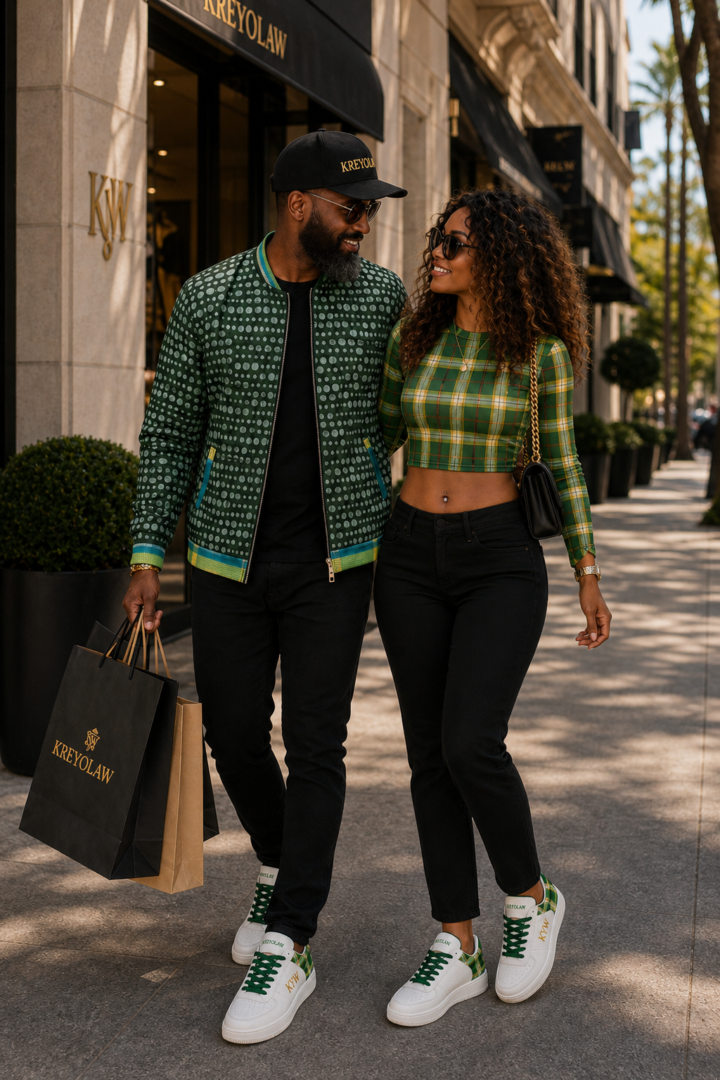 KREYOLAW ZAYANN — Sneaker premium madras vert