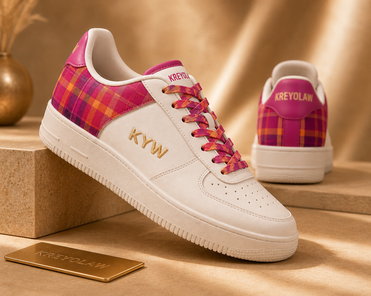 KREYOLAW PAPIYON — Sneaker premium madras rose