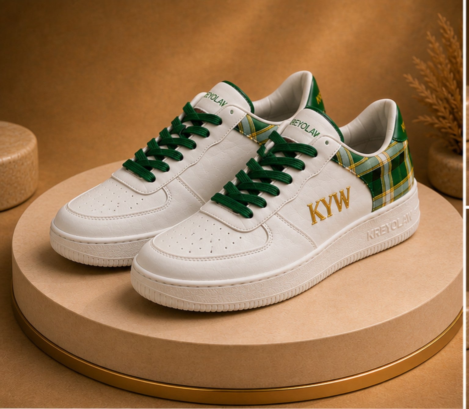 KREYOLAW ZAYANN — Sneaker premium madras vert