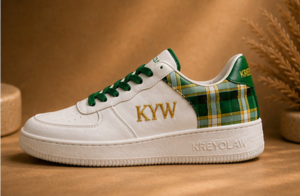 KREYOLAW ZAYANN — Sneaker premium madras vert