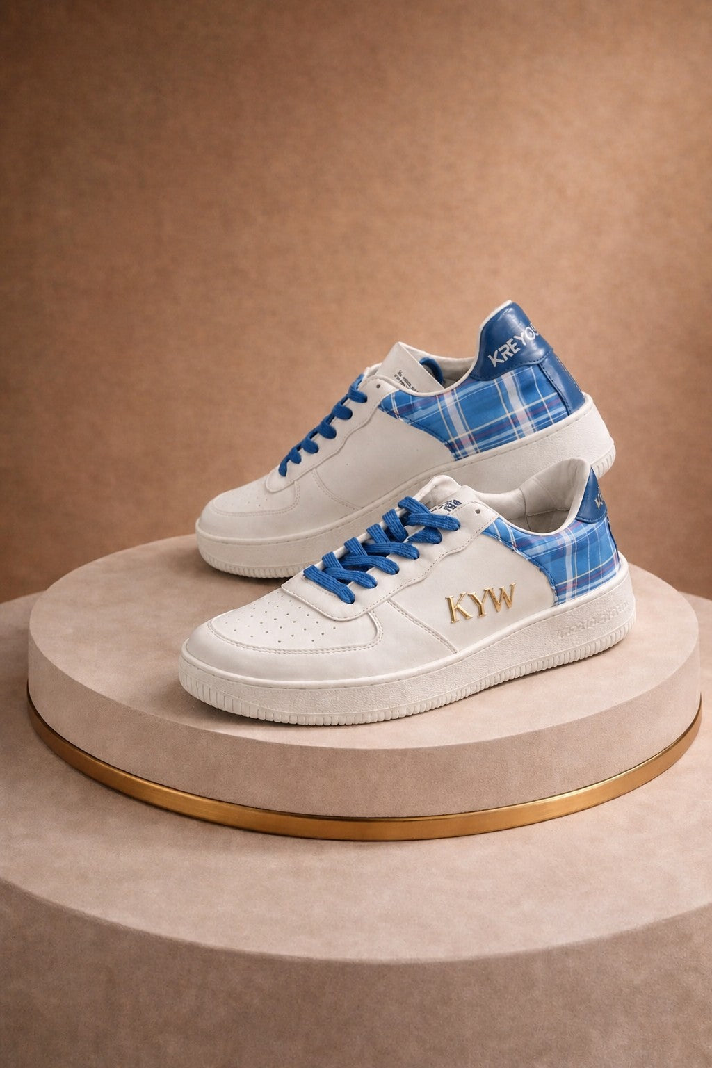 KREYOLAW ZETWAL — Sneaker premium madras bleu